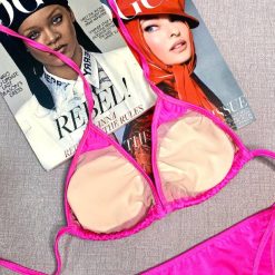 مایو بیکینی دو تکه زنانه مدل انجل سرخابی