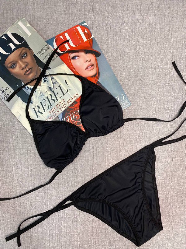 مایو بیکینی دو تکه زنانه مدل انجل سیاه گره ای