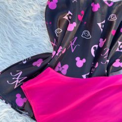 ست لباس خواب ساتن زنانه مدل میکی موس