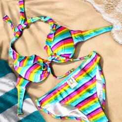 ست مایو سه تکه دامنی زنانه وارداتی برند BEACH QUEEN با دامن