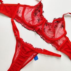 ست شورت و سوتین زنانه تورگاز مدل شراره برند TRT قرمز