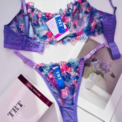 ست شورت و سوتین تورگاز برند TRTمدل جنگل آبی