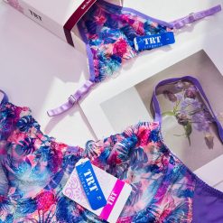 ست شورت و سوتین فنردار تورگاز برند TRTمدل جنگل آبی