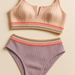 مایو دو تکه بنددار با شورت فاق‌بلند Cupshe مدل ساحل کره