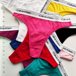 شورت تک تانگ نخی زنانه مدل کلوین کلین لوگودار صورتی