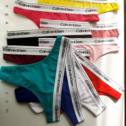 شورت تک تانگ نخی زنانه مدل کلوین کلین لوگودار سبز