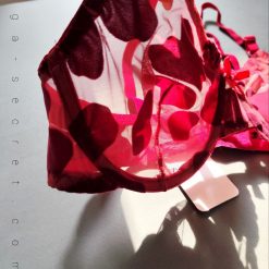 ست شورت و سوتین تور مخمل برند ژوبین مدل لاله قرمز