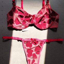 ست شورت ریگلاژدار و سوتین تور مخمل برند ژوبین مدل لاله