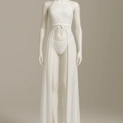 لباس خواب فانتزی بلند زنانه شباهنگ مدل مه‌سفید