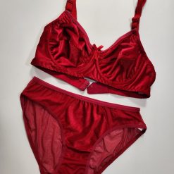 ست شورت اسلیپ و سوتین زنانه مخمل براق ژوبین مدل نیلی