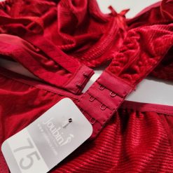 ست شورت و سوتین زنانه مخمل براق ژوبین مدل نیلی راه راه کبریتی