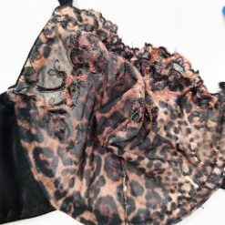 ست شورت و سوتین زنانه تورگاز TRT مدل لئو مشکی پلنگی