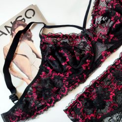 ست شورت و سوتین زنانه گیپور شباهنگ مدل مادمازل گلگلی