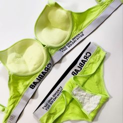 ست شورت لایه دار و سوتین زنانه اسفنجی کبریتی مدل CRABLAB