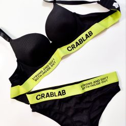 ست شورت و سوتین زنانه اسفنجی کبریتی مدل CRABLAB مشکی