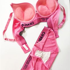 ست شورت و سوتین نیمجکدار زنانه اسفنجی کبریتی مدل CRABLAB