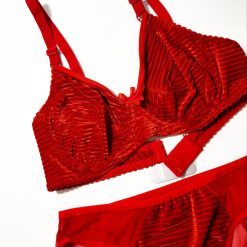 ست شورت و سوتین زنانه کبریتی مدل کوکب خانم قرمز