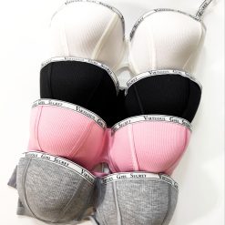 ست شورت و سوتین زنانه اسفنجی کبریتی مدل Virtuous طوسی