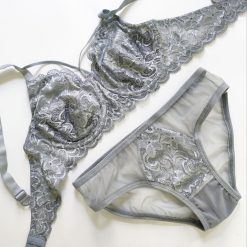 ست شورت و سوتین زنانه تورگاز مدل نیلی طوسی