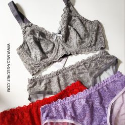 ست شورت و سوتین زنانه دانتل ژوبین مدل لیلی طوسی