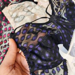 ست شورت و سوتین تورگاز زنانه برند ژوبین مدل بوسه آبی