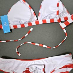 مایو بیکینی دو تیکه زنانه وارداتی برند CUPSHE مدل موج قرمز آستردار