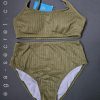 مایو بیکینی دو تیکه زنانه وارداتی برند CUPSHE مدل نخل دریایی سبز