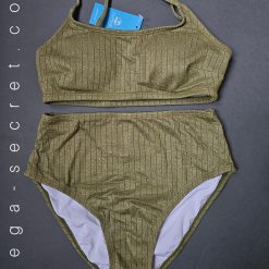 مایو بیکینی دو تیکه زنانه وارداتی برند CUPSHE مدل نخل دریایی سبز