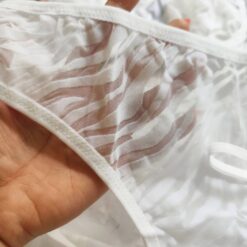 ست سه تیکه شورت لامبادا و سوتین زنانه تورگاز ژوبین مدل ببر وحشی