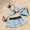 ست مایو بیکینی زنانه سه تکه برند BEACH QUEEN مدل موکا رز