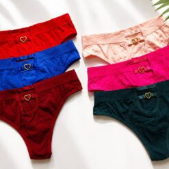 شورت تک زنانه نخی مدل قلبی قرمز